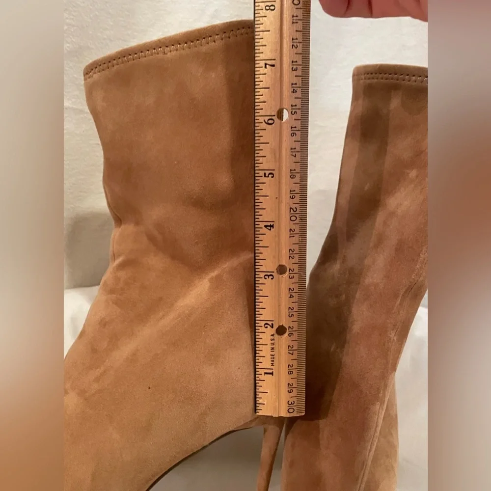 Steve Madden Camel Suede Pointed Toe Stiletto Ankle Boots